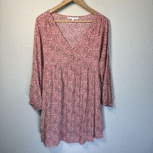 The Nines Hatch Dress L Maternity Pink Ditzy Floral Long Sleeve Mini Baby Doll